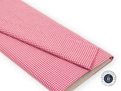 Gefalteter Stoffballen Creating Memories Woven Gingham in Rot mit Etikett