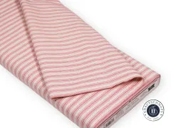 Gefalteter Stoffballen Woven Tea Towel AppleCake Stripe in Red mit Etikett