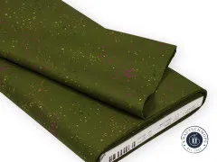 Zusammengelegter Speckled-Stoffballen in Metallic Sarah Green mit aufgedrucktem Herstelleretikett (Ruby Star Society, Art.-Nr. 5027-115).