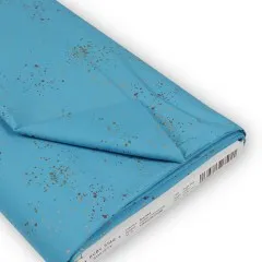 Gefalteter Stoffballen „Speckled" in Bright Blue mit Ruby-Star-Society-Etikett (Kollektion, Designerin, Artikelnummer).