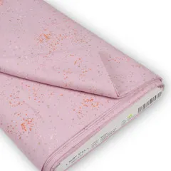Gefalteter Stoffballen „Speckled" in Peony mit Ruby-Star-Society-Etikett (Kollektion, Designerin, Artikelnummer).