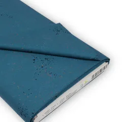 Gefalteter Stoffballen „Speckled" in Teal mit Ruby-Star-Society-Etikett (Kollektion, Designerin, Artikelnummer).