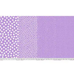 Ganze Stoffbreite Stones Lilac Lily mit Verlauf von großen Punkten zu Mini-Dots auf Lavendel