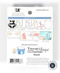 Rückseite der Thread Magic Verpackung mit Anwendungshinweisen, Vorteilen und Barcode