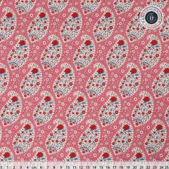Tilda Baumwollstoff Jubilee Teardrop Pink flach ausgebreitet mit Zentimeter-Lineal