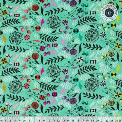 Tula Pink Baumwoll Designerstoff - Prince Charming - Dandelion - Sweetmint