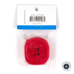 Verpackung des Fold-Over-Elastics in Atom Red, gerade von vorne fotografiert