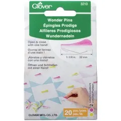 Frontalansicht der Verpackung der Clover Wonder Pins mit Farb- und Mengenangabe