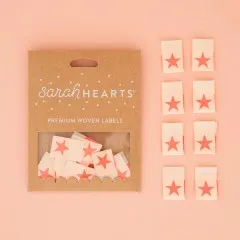 Sarah Hearts Label - neonpink Star