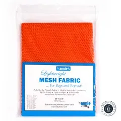 Vorderansicht der Verpackung von ByAnnie's Lightweight Mesh in Pumpkin mit Farbübersicht auf dem Etikett.