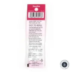 Rückseite der Verpackung mit Anleitung zum Nachfüllen des Sewline Kleberstifts