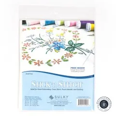 Vollständige Rückseite der Verpackung mit Produktbeschreibung und weiteren erhältlichen Sulky-Fabri-Solvy-Größen.