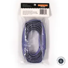 Rückseite der Verpackung mit Artikelnummer SASSKIT 017I, Barcode und Produktbeschreibung: 3 Yards blau-weiß gestreiftes Reißverschlussband Größe #5 mit Zähnen in Nickeloptik.