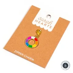 Sarah Hearts - Zipper Charm - Color Wheel