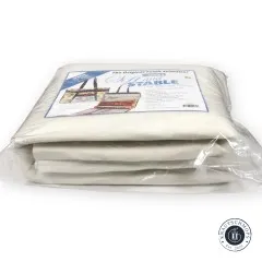 Verpackte Rolle von Soft and Stable, Größe 72x58 Zoll, seitliche Ansicht der gefalteten Lagen.