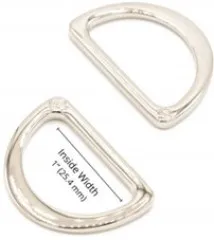 Verpackung der ByAnnie's D-Ringe flach Nickel mit Produktetikett und Barcode