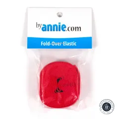 Rückseite der Verpackung mit Artikelbezeichnung und Barcode, Fold-Over-Elastic Atom Red
