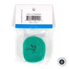 Rückseite der Verpackung mit Artikelbezeichnung und Barcode, Fold-Over-Elastic Türkis