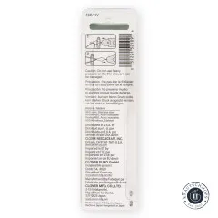 Rückseite der Verpackung mit bebilderter Anleitung, Warnhinweis und Herstellerangaben