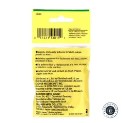 Rückseite der Verpackung mit Eigenschaften, Material- und Herstellerangaben
