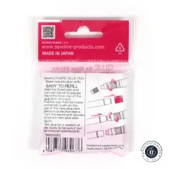 Rückseite der Sewline Nachfüllpackung mit Anleitung zum Wechseln der Klebestifte und Barcode