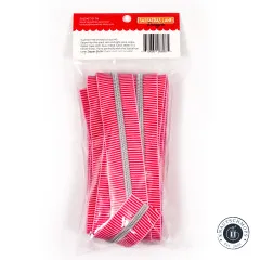 Rückseite der Verpackung mit Produktbeschreibung, Barcode und Hinweis zu den passenden Sassafras Lane Zipper Pulls.