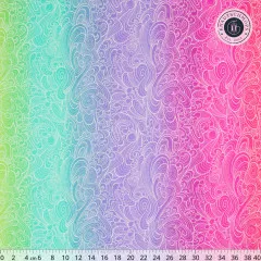 Tula Pink Baumwoll Designerstoff - Floral Reef - Riptide - Deep Dive