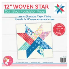 Verpackung der Foundation-Paper-Piecing-Vorlage 'Woven Star' in gerader Frontalansicht