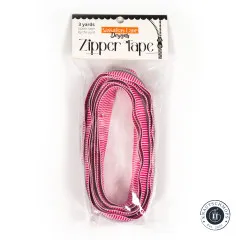 Vorderansicht der Verpackung des 3-Yards-Reißverschlussbands Pink Stripe von Sassafras Lane Designs.